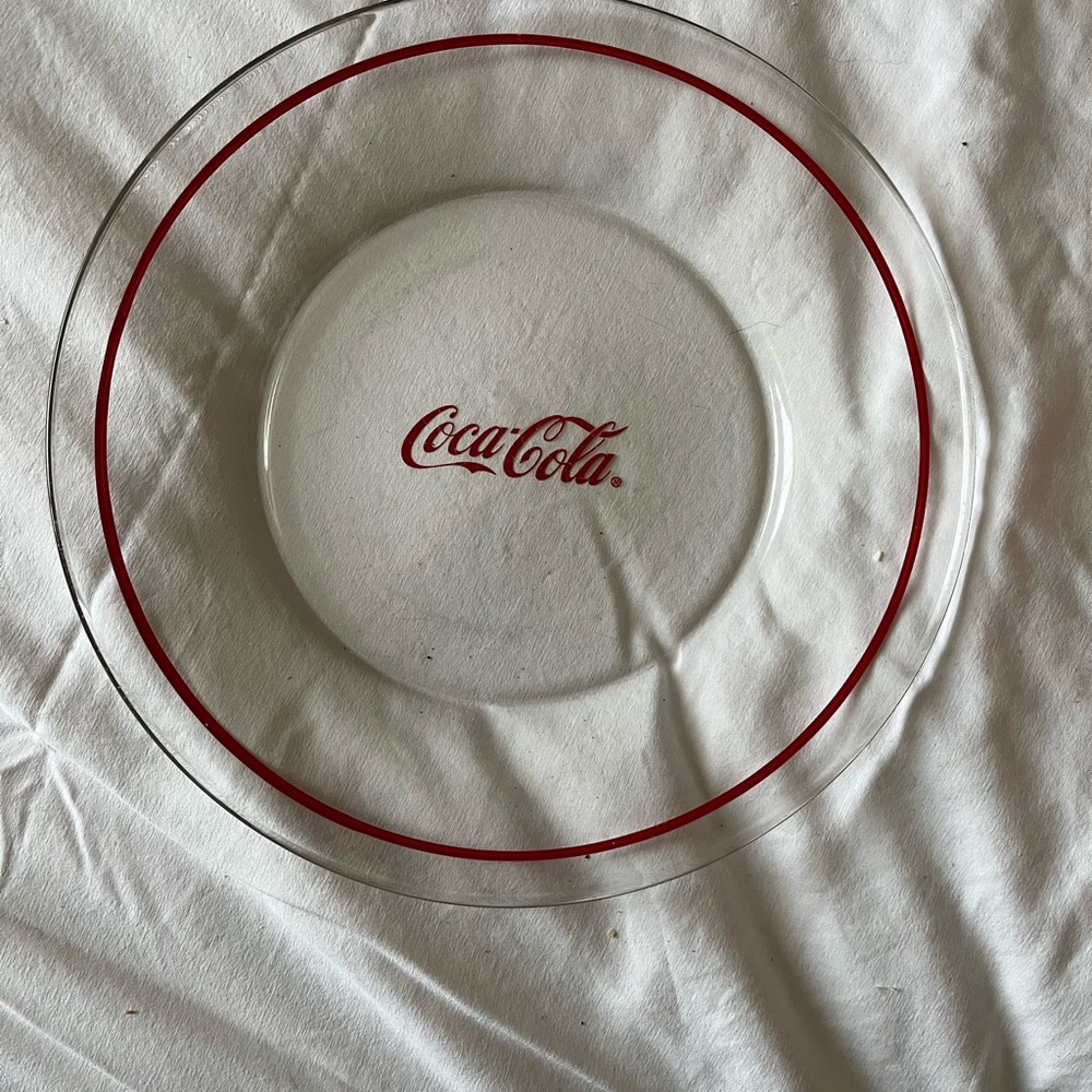 Coca Cola Red Glass Dining Plate